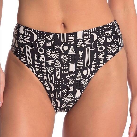NWT Onia Sabrina Swim High Waist Geo Bikini Bottom XS - Picture 1 of 12